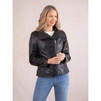 Lakeland Leather Women's 'Morland' Leather Biker Jacket in Black | Size: 18