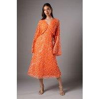 Sequin Batwing Midi Dress