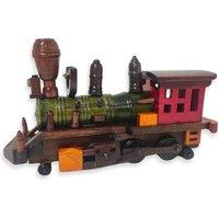 netfurniture Heritage Wooden Train Model - Handmade Vintage Display Piece in White