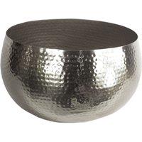 Leaf XL Metal Bowl Planter 32 x 20cm Hammered Silver Colour Straight Edge | Size: 32 x 20 cm