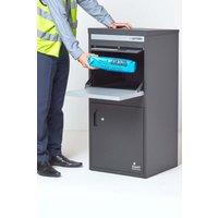 Homescapes Smart Parcel Box Extra Large Front Access Secure Delivery Box in Grey