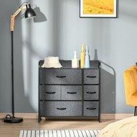 HOMCOM 3-Tier Fabric Bedroom Dresser with Foldable Drawers, Grey