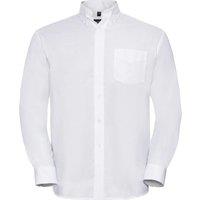 Russell Men's Oxford Easy-Care Long-Sleeved Shirt in White | Size: 18.5 in