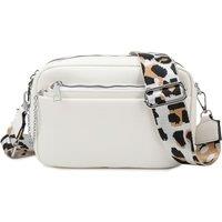 Fontanella Fashion Women's Suni Dual Compartments PU Leather Crossbody Bag with Removable Pouch in White