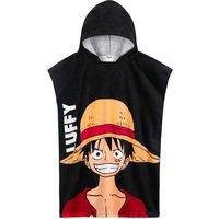 One Piece Towelling Poncho in Black