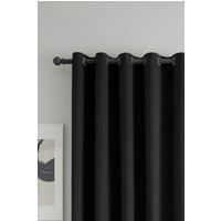 Catherine Lansfield 'Wilson' Blackout Thermal Eyelet Curtains in Black | Size: 117 cm width x 137 cm drop
