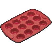 MasterClass Smart Silicone Flexible 12 Hole Mini Muffin Tray, 29 x 20cm in Red | Size: 29 x 20 cm