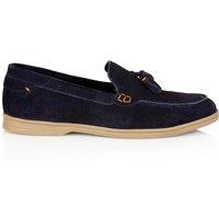 Silver Street London Men's Wembley Suede Leather Casual Tassel Loafers in Navy | Size: 8