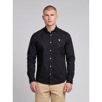 U.S. POLO ASSN. Men's Stretch Cotton Poplin Shirt in Black | Size: 2XL