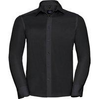 Russell Collection Men's Ultimate Tailored Long-Sleeved Shirt in Black | Size: 17 inches