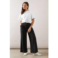 Petite Wide Leg Pleat Detail Trouser