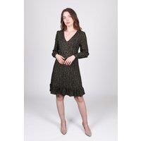 SOLO Women's Leaf Print V-Neck Dress in Green | Size: 10