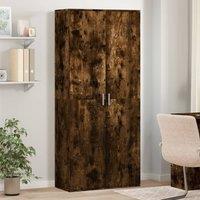 Berkfield Home Highboard Smoked Oak 80x35x180 cm Engineered Wood in Brown | Size: 80 x 35 x 180 cm