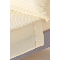 Homescapes Egyptian Cotton Satin Stripe Flat Sheet 330 Thread Count in Bright Yellow | Size: Super King Flat
