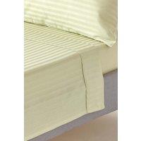 Homescapes Egyptian Cotton Satin Stripe Flat Sheet 330 Thread Count in Green | Size: Super King Flat