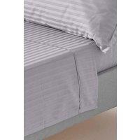 Homescapes Egyptian Cotton Satin Stripe Flat Sheet 330 Thread Count in Grey | Size: Super King Flat