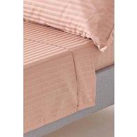 Homescapes Egyptian Cotton Satin Stripe Flat Sheet 330 Thread Count in Beige | Size: Super King Flat