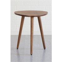MH London Triangle Solid Mango Wood Side Table, Bedside End Table - Tora in Walnut