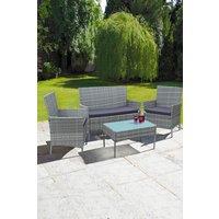 Neo 4 Piece Rattan Outdoor Furniture Garden Sofa Set in Grey