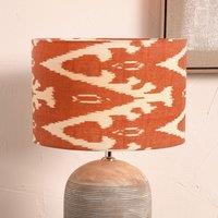 Ruma Orange Ikat Patterned Cylinder Lampshade for Table Lamps | Size: 16 inches