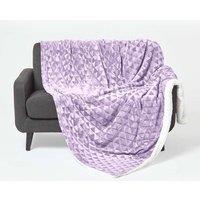 Homescapes Geometric Triangle Velvet Throw in Purple | Size: 200 cm x 230 cm