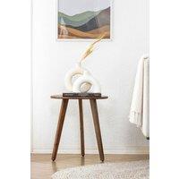 MH London Triangle Solid Mango Wood Accent Side Table, End Table for Living Room - Armstrong in Dark Brown