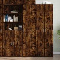 Berkfield Home Highboard Smoked Oak 45x42.5x185 cm Engineered Wood in Brown