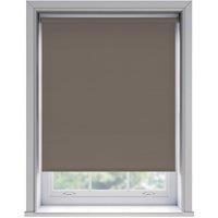 UNKNOWN No Drill Chocolate Thermal Blackout Roller Blind 170cm Drop | Size: 125 cm