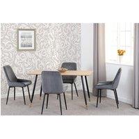 Seconique Hamilton Medium Dining Set with Avery Chairs in Grey