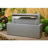 Primrose Stainless Steel Water Feature Blade Fountain Indoor Outdoor Use 57cm in Metallic Silver