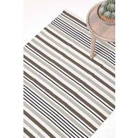 Homescapes Modern Scandinavian Style Striped Cotton Rug in Grey | Size: 150 cm x 240 cm