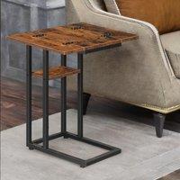 Rafaelo Mobilia Foldable Sofa Side Table in Brown