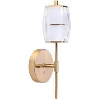 Happy Homewares Satin Gold Wireless Rechargeable Touch Dimmer Wall Light with Clear Glass Shade