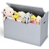Costway Wooden Toy Box & Lift-Top Storage Chest with Seating Bench in Grey