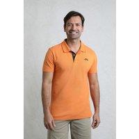 Weird Fish Men's Miles Pique Polo Shirt in Pale Orange | Size: 5XL
