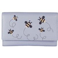 Mala leather Women's Mischa Bee Leather Flapover Purse in Grey
