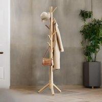 Pirlo Plush Wooden Coat Stand Stand With 8 Hooks in Natural
