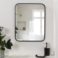 OHS Bathroom Mirror Metal Framed Vanity Wall Mounted Home Dcor in Black