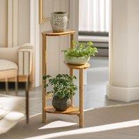Pirlo Plush 3 Tier Bamboo Indoor Outdoor Plant Stand in Natural