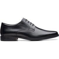 Clarks Men's Howard Walk Black Leather Lace Up, Derby Shoes | Size: 6-Wide Fit