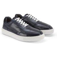 Silver Street London Men's Spinney Casual Lace Up Leather Trainers in Navy | Size: 8