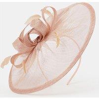 Accessorize Women's Woven Bow Feather Disc Fascinator in Pink