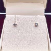 Raina Jewels Women's 18ct White/Yellow Gold Diamond Children's Earrings - 0.14ct Child Friendly