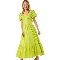 Dusk Pleated Puff Midi Dress
