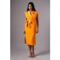 Coast Women's Petite Tux Satin Dress in Orange | Size: 10