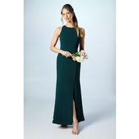 Cross Back Crepe Bridesmaid Dress