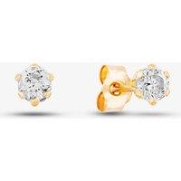 T.H.Baker Women's 9ct Yellow Gold Cubic Zirconia Round Stud Earrings SE303