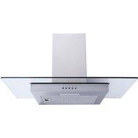 SIA 70cm Flat Glass Stainless Steel Chimney Cooker Hood Extractor Fan in Silver
