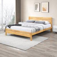 FurnitureboxUK Declan Solid Pine King Size Bed Frame in Light Oak