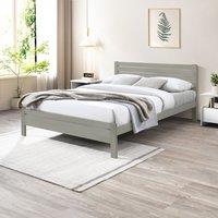 FurnitureboxUK Declan Solid Pine Double Bed Frame in Light Grey